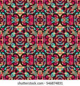 Seamless abstract pattern for printing on fabric or paper. Hand drawn background.