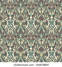 Seamless abstract pattern for printing on fabric or paper. Hand drawn background.