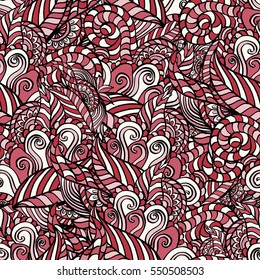 Seamless abstract pattern for printing on fabric or paper. Hand drawn background.