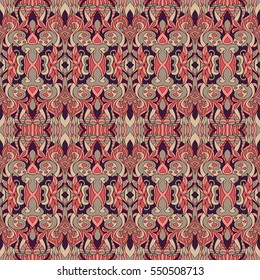 Seamless abstract pattern for printing on fabric or paper. Hand drawn background.