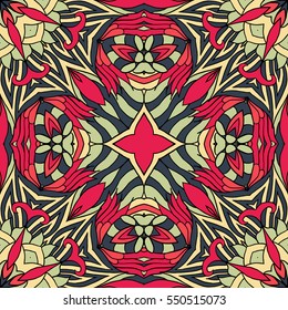 Seamless abstract pattern for printing on fabric or paper. Hand drawn background.