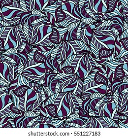 Seamless abstract pattern for printing on fabric or paper. Hand drawn background.