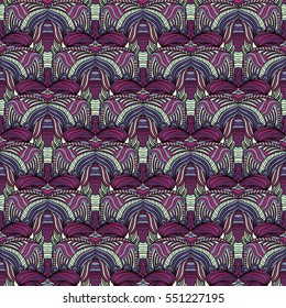 Seamless abstract pattern for printing on fabric or paper. Hand drawn background.