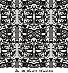 Seamless abstract pattern for printing on fabric or paper. Hand drawn background.