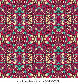 Seamless abstract pattern for printing on fabric or paper. Hand drawn background.