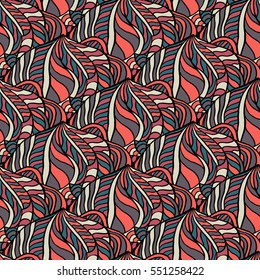 Seamless abstract pattern for printing on fabric or paper. Hand drawn background.