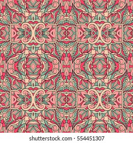 Seamless abstract pattern for printing on fabric or paper. Hand drawn background.