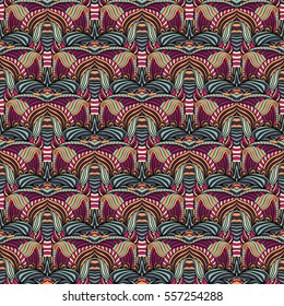 Seamless abstract pattern for printing on fabric or paper. Hand drawn background.