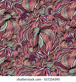 Seamless abstract pattern for printing on fabric or paper. Hand drawn background.