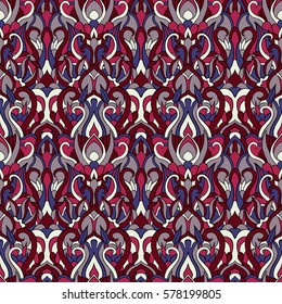 Seamless abstract pattern for printing on fabric or paper. Hand drawn background.