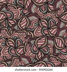 Seamless abstract pattern for printing on fabric or paper. Hand drawn background.