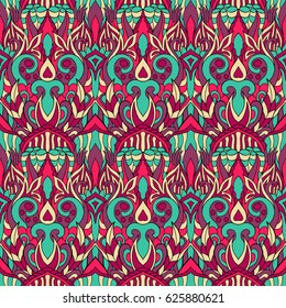 Seamless abstract pattern for printing on fabric or paper. Hand drawn background.