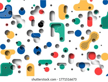 Seamless abstract pattern promotion dynamic geometric circle shapes. Pattern for cover design, poster, banner, card, greeting, business, decoration.