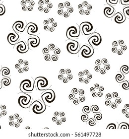 Seamless abstract pattern of psychedelic and fantastic elements. Vector illustration
