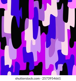 seamless abstract pattern of purple brush strokes. The strokes are arranged chaotically, overlapping each other, creating a sense of depth and volume. The colors are purple with shades of blue and pin