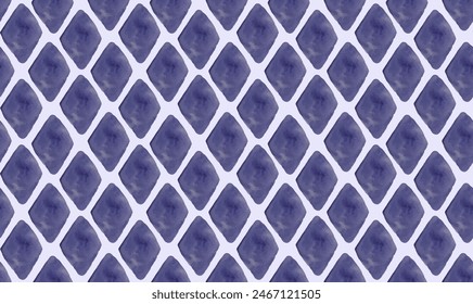 Seamless abstract pattern with purple diamonds made in watercolor technique