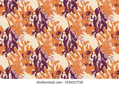 seamless abstract pattern: purple, orange, milk color