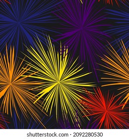 Seamless abstract pattern with pyrotechnic elements