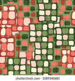 Seamless abstract pattern. Random variation. Uneven squares. Grid on the surface.