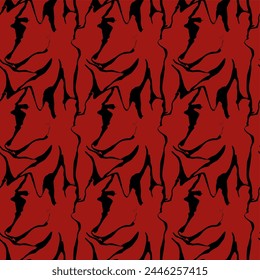 seamless abstract pattern of red and black spots, vector