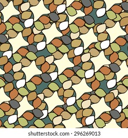 Seamless abstract pattern with red elements. Vector illustration