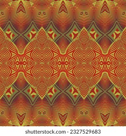 Seamless abstract pattern in red and yellow colors. Vector illustration