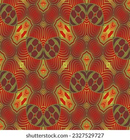 Seamless abstract pattern in red and yellow colors. Vector illustration
