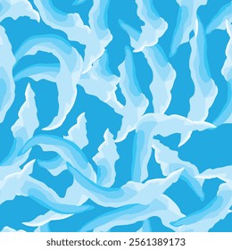 
Seamless abstract pattern reminiscent of blue sea waves. Vector illustration for your design of prints on fabrics, packaging, covers and for the design of scenes and views in shades of blue