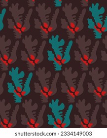 Seamless abstract pattern with repeat leaves 