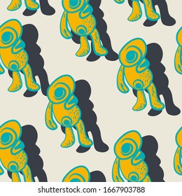 Seamless abstract pattern with repeat strange character 