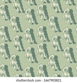 Seamless abstract pattern with repeat strange character 