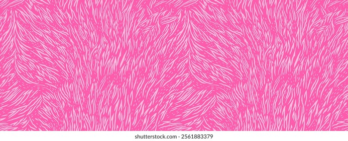 Seamless abstract pattern resembling animal fur or zebra stripes on a vibrant pink background. Print bi color for textiles,  modern graphic designs. Bold contrast for stylish and artistic projects