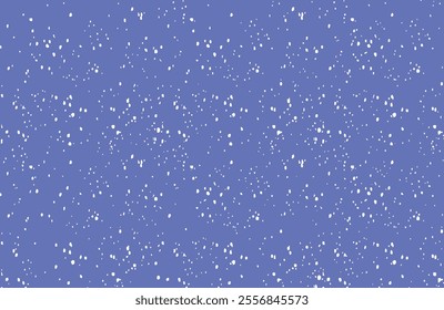 SEAMLESS ABSTRACT PATTERN resembling SNOWFALL with white DOTS on blue BACKGROUND. Minimalist design for DECORATIVE PURPOSES, textile, wallpaper, packaging. Flat VECTOR ILLUSTRATION.