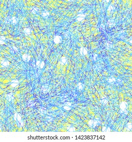 Seamless abstract pattern. The rewound thread, the texture of the sisal. Bright and unusual background with decorative elements.