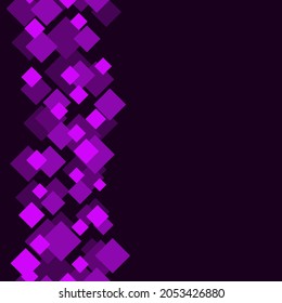 nahtlose abstrakte Muster von violetten Rauschbändern, die in horizontalen Linien auf dunklem Hintergrund angeordnet sind, für die Drucke auf Tapeten, Stoffe und für die Dekoration von Innenräumen und Karten, Poster, Banner