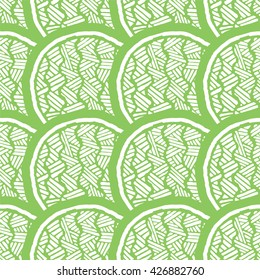 Seamless abstract pattern with scales. Green flash color. Vector illustration