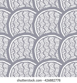 Seamless abstract pattern with scales. Lilac grey color. Vector illustration