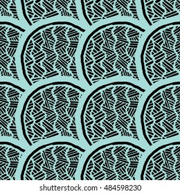 Seamless abstract pattern with scales. Limpet shell color. Vector illustration