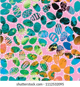 Seamless abstract pattern in Scandinavian style. Geometric pattern with ovals and rectangles 