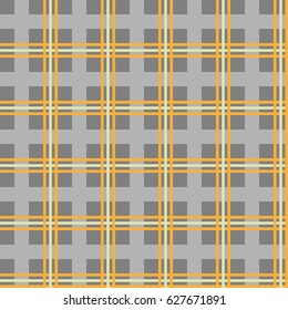 Seamless abstract pattern, scottish plaid, checkered background, orange, light and dark gray, vector illustration.