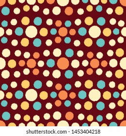 Seamless abstract pattern in scribble style with the image of circles.
