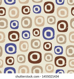 Seamless abstract pattern in scribble style with the image of oval geometric shapes.
