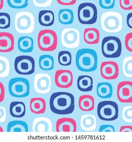 Seamless abstract pattern in scribble style with the image of oval geometric shapes.
