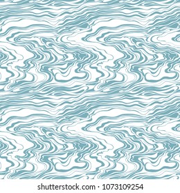 seamless abstract pattern with sea motive, river flow, waves, graphic lines on white background