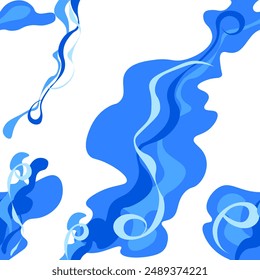 Seamless abstract pattern in shades of blue from light pastel blue to rich bright blue suitable for trendy textiles clothing and bed linen on white Vector