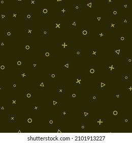seamless abstract pattern in shades of green from small geometric shapes for prints on fabrics, packaging, blankets, towels and for interior decoration and backgrounds for postcards and illustrations