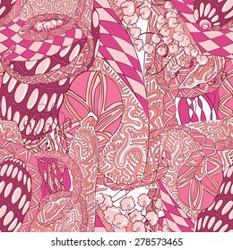 Seamless abstract pattern in shades of pink