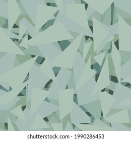 seamless abstract pattern of shapes in the form of shards in olive green tones for prints on fabrics for clothes, bed linen, packaging and for interior decoration of rooms and prints on packaging