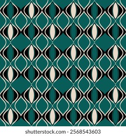 seamless abstract pattern with shapes on green background texture for fabric surface design packaging vector