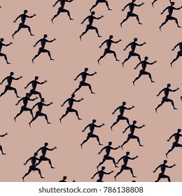 Seamless abstract pattern with silhouettes of running ancient Greek athletes.